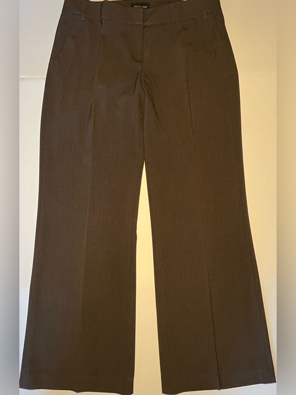 Focus 2000 Size 14 Brown Wide Leg Dress Pants Stretch Career Trousers
